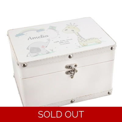 Personalised Hessian Friend's White Leatherette Keepsake Box